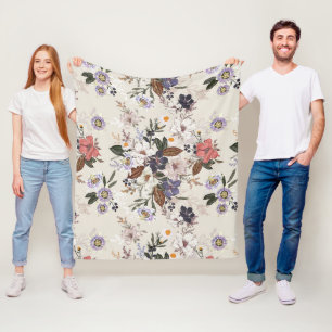 Najaarsadem Naadloos Bloempatroon Fleece Deken