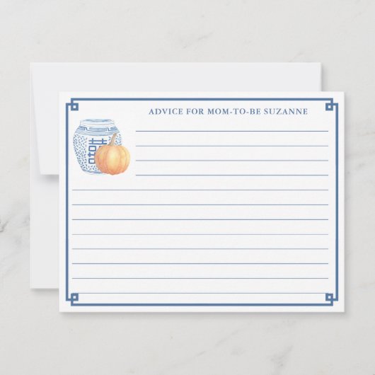 Najaarsadvies van het Baby shower over pompoen voo Kaart (Voorkant)