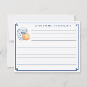 Najaarsadvies van het Baby shower over pompoen voo Kaart