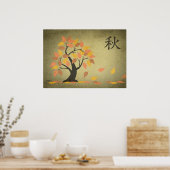Najaarsafdrukken van de boom [Aki] Poster (Keuken)