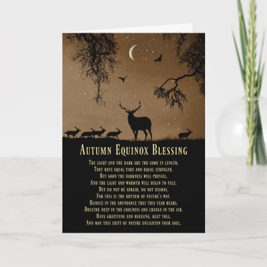 Najaarsaffiarelzegeningen met elk en maan kaart (Voorkant)