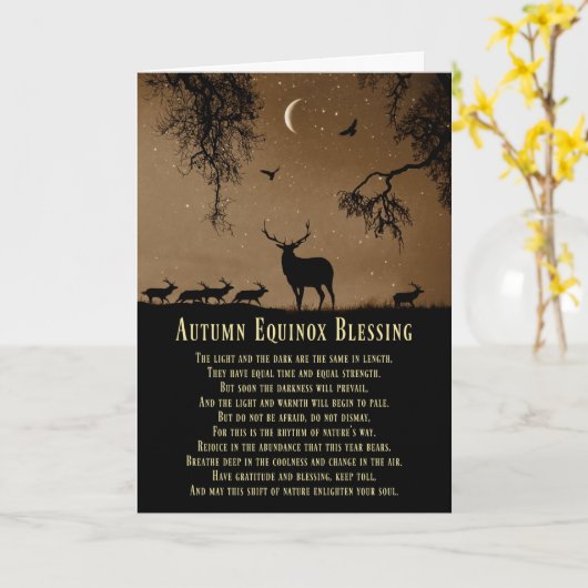 Najaarsaffiarelzegeningen met elk en maan kaart (Gele Bloem)