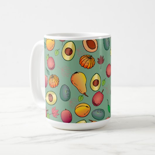 Najaarsap van pompoen en pompoenpompoen koffiemok (Voorkant links)