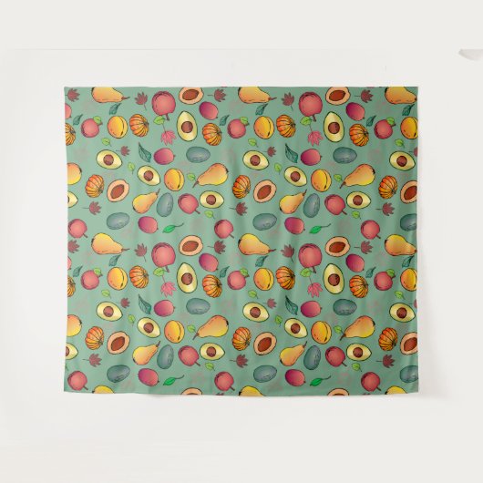 Najaarsap van pompoen en pompoenpompoen wandkleed (Voorkant (horizontaal))