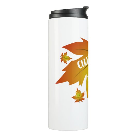 Najaarsauruuntypografie Thermosbeker (Gedraaid links)