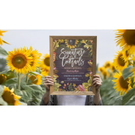 Najaarsavond Bigtekening herfst Cocktail Drink Men Poster