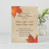 Najaarsavond Sinaasappel Fall Leaves Wedding rehea Kaart (Staand voorkant)