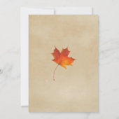 Najaarsavond Sinaasappel Fall Leaves Wedding rehea Kaart (Achterkant)