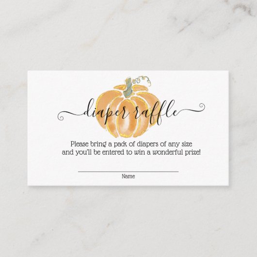 Najaarsbehuizing van de Waterverf Pumpkin Diaper R Informatiekaartje (Voorkant)