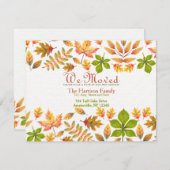 Najaarsbekendmaking van Leaves Moving Announement Aankondiging (Voorkant / Achterkant)