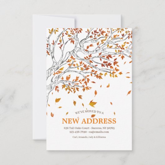 Najaarsbekendmaking van Leaves Moving Announement Kaart (Voorkant)