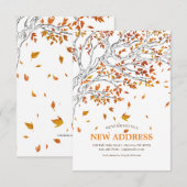 Najaarsbekendmaking van Leaves Moving Announement Kaart (Voorkant / Achterkant)