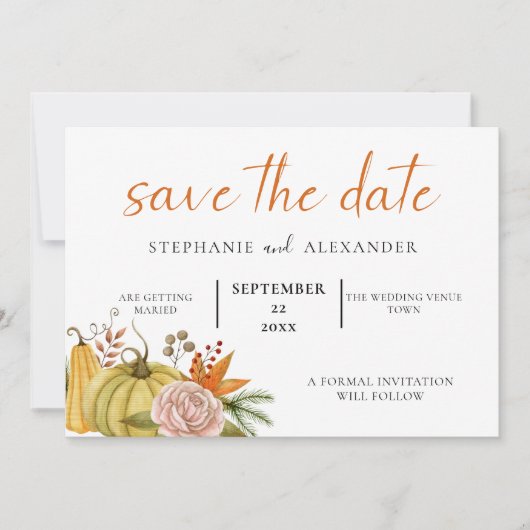 Najaarsbericht - Floral Wedding QR-code Save The Date (Voorkant)