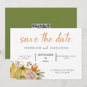 Najaarsbericht - Floral Wedding QR-code Save The Date (Voorkant / Achterkant)