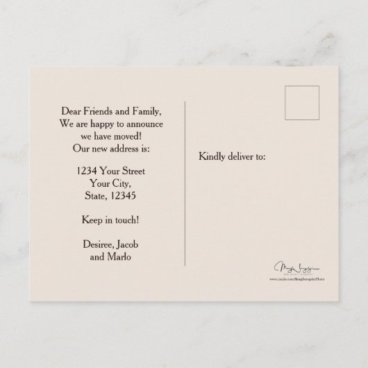 Najaarsbericht van het Land dat de Nieuwe Aankondi Briefkaart (Achterkant)