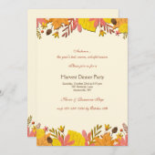 Najaarsbijeenkomst Floral Borders Invitation Kaart (Voorkant / Achterkant)