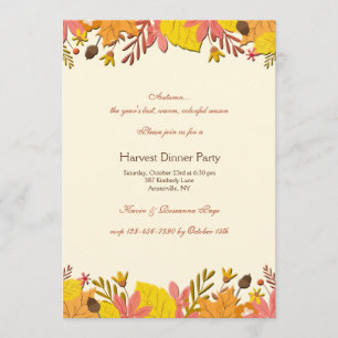Najaarsbijeenkomst Floral Borders Invitation Kaart
