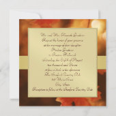 Najaarsbijeenkomst Herfst Leaf Monogram Gold Ribbo Kaart (Achterkant)