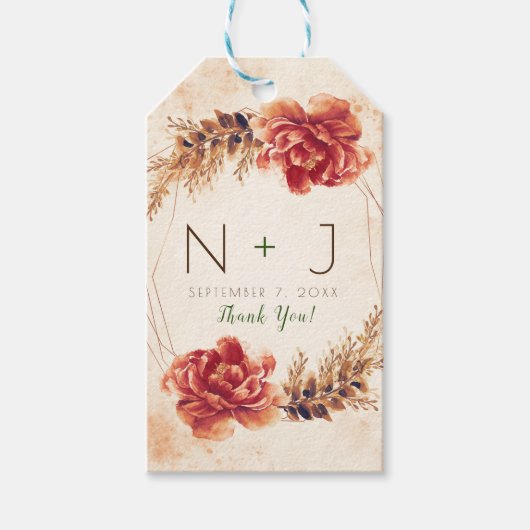 Najaarsbijeenkomst Herfst Sint-Floral Waterverf br Cadeaulabel (Voorkant)