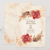 Najaarsbijeenkomst Herfst Sint-Floral Waterverf br Kaart (Voorkant / Achterkant)