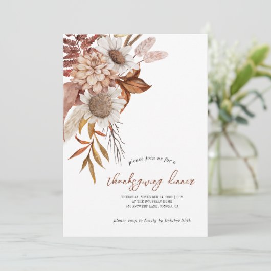 Najaarsbijeenkomst Thanksgiving Floral Kaart (Staand voorkant)