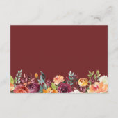 Najaarsbijeenkomst van Floral Pumpkin Gold Wedding Informatiekaartje (Achterkant)