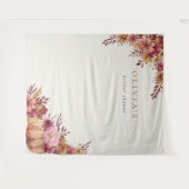 Najaarsbijeenkomst van Pumpkin en Herfst Wildbloem Wandkleed (Voorkant (horizontaal))