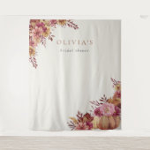 Najaarsbijeenkomst van Pumpkin en Herfst Wildbloem Wandkleed (Voorkant)