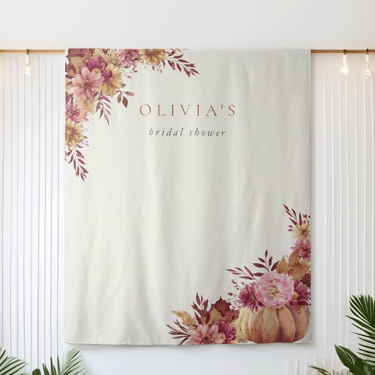 Najaarsbijeenkomst van Pumpkin en Herfst Wildbloem Wandkleed