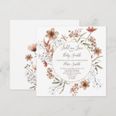 Najaarsbijeenkomst Waterverf Baby shower wilde blo Kaart (Voorkant / Achterkant)