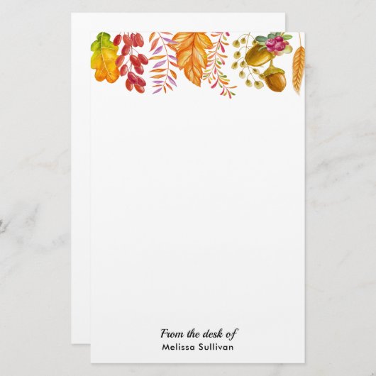 Najaarsbladeren en olierand briefpapier (Voorkant / Achterkant)