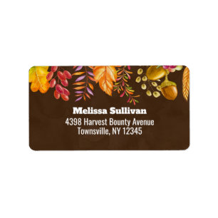 Najaarsbladeren en olierand etiket