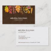 Najaarsbladeren en olierand visitekaartje (Voorkant / Achterkant)