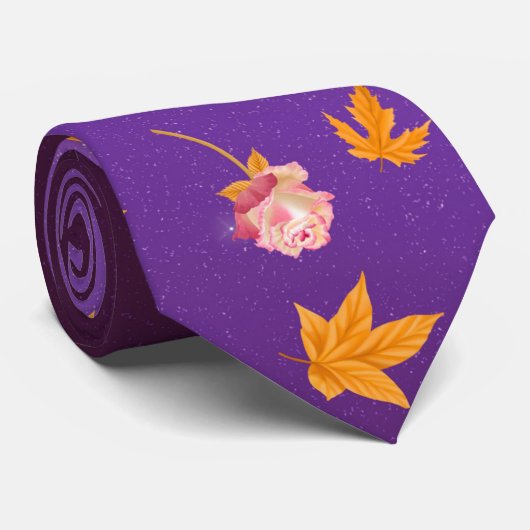 Najaarsbladeren en Rozen Stropdas (Opgerold)