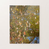 Najaarsbladeren en stroomreflectie op Greenbelt Legpuzzel (Verticaal)