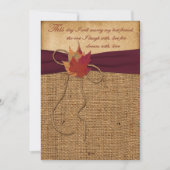 Najaarsbladeren, FAUX Burlap Wedding Invite 2 - Wi Kaart (Voorkant)