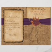 Najaarsbladeren, FAUX Burlap Wedding Program (Voorkant)