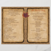Najaarsbladeren, FAUX Burlap Wedding Program (Achterkant)