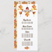 Najaarsbladeren Gepersonaliseerd Thanksgiving eten Menu (Voorkant / Achterkant)