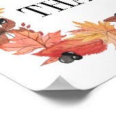 Najaarsbladeren geven Bedankt Thanksgiving Poster (Hoek)