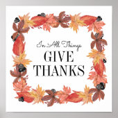 Najaarsbladeren geven Bedankt Thanksgiving Poster (Voorkant)
