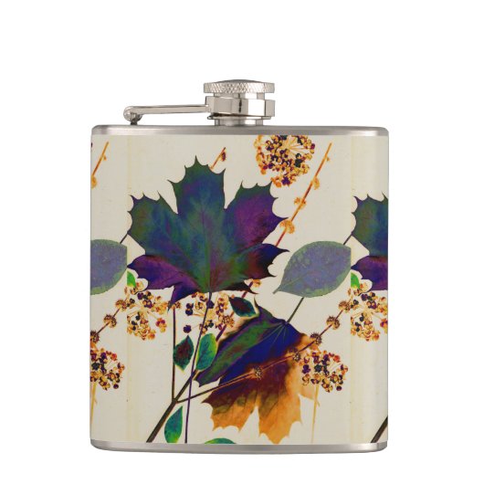 Najaarsbladeren in de Royal Colors Hip Flask Heupfles (Voorkant)
