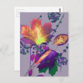 Najaarsbladeren in het Lila Briefkaart (Voorkant / Achterkant)