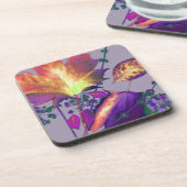 Najaarsbladeren in het Lila Drankjes Onderzetter (Linkerzijde)