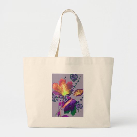 Najaarsbladeren in het Lila Grote Tote Bag (Voorkant)