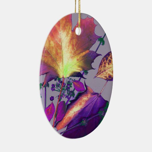 Najaarsbladeren in het Lila Keramisch Ornament (Rechts)