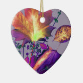 Najaarsbladeren in het Lila Keramisch Ornament (Rechts)