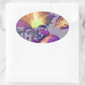 Najaarsbladeren in het Lila Ovale Sticker (Tas)