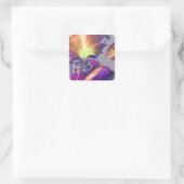 Najaarsbladeren in het Lila Vierkante Sticker (Tas)