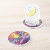 Najaarsbladeren in het Lila Zandsteen Onderzetter (Zijkant)